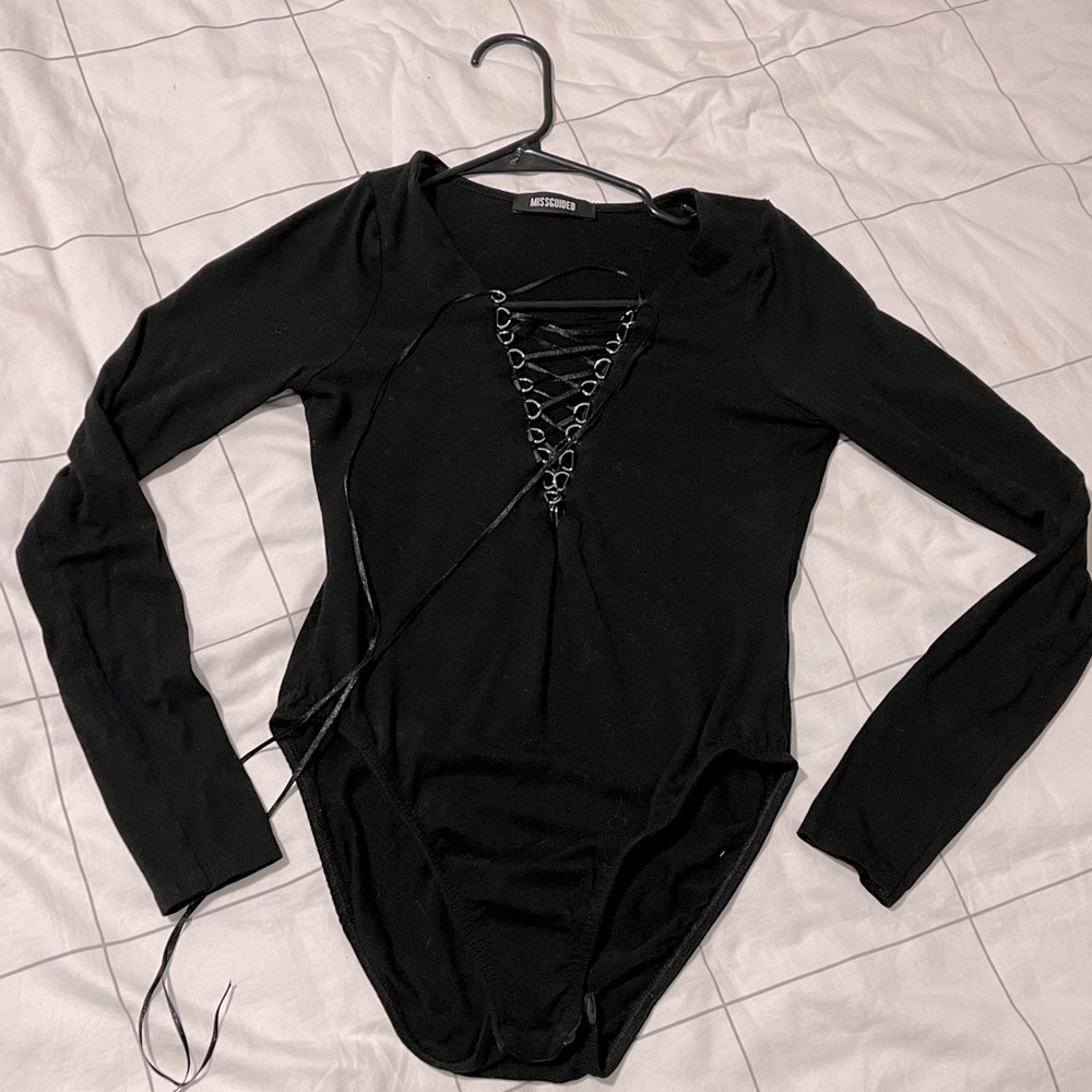 Missguided lace up body suit